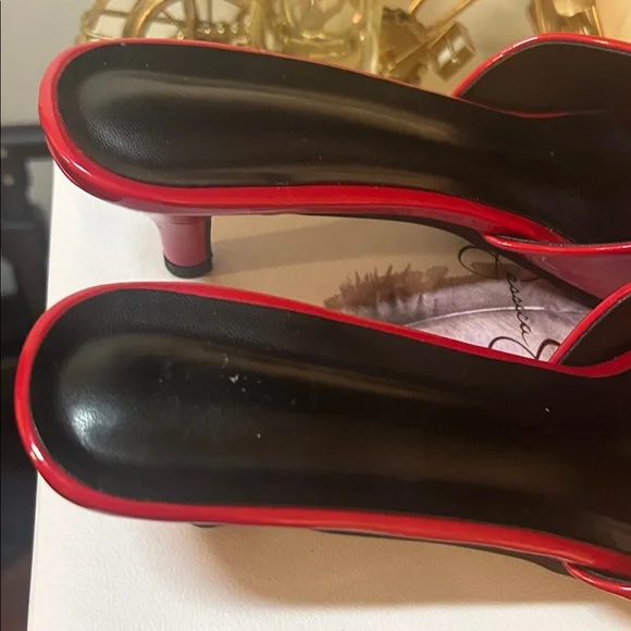 Shiny Red Mules by Lvzujiong(size 11) - Picture 2 of 6